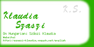klaudia szaszi business card