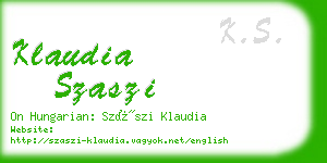 klaudia szaszi business card